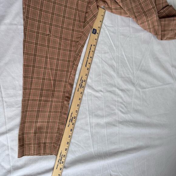 J. JILL Premium Bi-Stretch Quinn Pants Plaid Flat Front Zip Fly Tan Pink size 14 - Picture 9 of 9